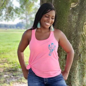 Neon Pink Cactus Tank
